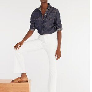 J. Crew 10” Billie Demo Boot Crop White Jeans